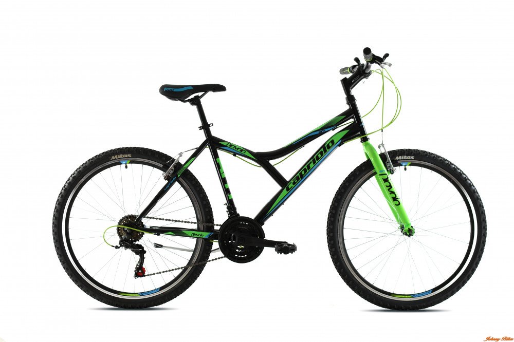 Capriolo Diavolo 600 26" férfi MTB kerékpár 19" Fekete-Zöld-Kék