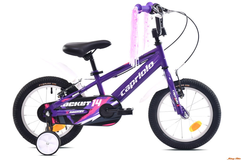 Capriolo Rocket 14" hátra tekerhető gyerek kerékpár Lila