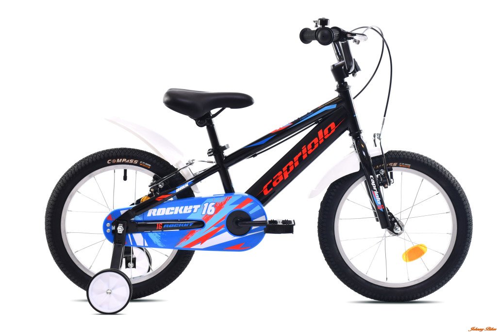 Capriolo Rocket 16" hátra tekerhető gyerek kerékpár Fekete